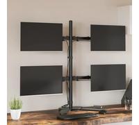 GeenYuu Support de moniteur noir en acier VESA 75/100 mm réglable en hauteur, inclinable, pivotant, pivotant avec pied pour écran de 13 à 27 pouces, montage de bureau pour jeu, home cinéma
