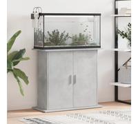 GeenYuu Support pour aquarium, gris béton, 81 x 36 x 73 cm, avec espace de rangement et portes, armoire inférieure stable pour bassin à poissons, étagère et support, peu encombrant, pour salon et