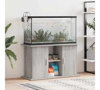 GeenYuu Support pour aquarium gris Sonoma 101 x 41 x 58 cm avec espace de rangement et porte, armoire inférieure stable pour bassin à poissons, étagère et support pour accessoires, peu encombrant