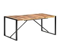 GeenYuu Table à manger 180 x 90 x 75 cm en bois d'acacia massif, bois d'hévéa, design industriel, durable, pour cuisine et salle à manger, structure en acier robuste, fabriquée à la main, grain unique