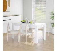 GeenYuu Table à Manger Blanc en Bois d'ingénierie 140x74,5x76 cm Stable et Facile à Nettoyer pour Cuisine Salle à Manger séjour Famille et réception