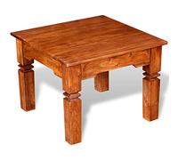 GeenYuu Table Basse Bois Massif Finition Miel 60x60x45 cm avec Plateau Stable, Pieds Robustes, Meuble d'appoint pour Salon séjour canapé, Espace Rangement Pratique, décoration Unique Naturelle