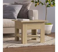 GeenYuu Table Basse chêne Sonoma en Bois d'ingénierie 55x55x42 cm avec étagère de Rangement, Meuble d'appoint pour Salon séjour canapé, Espace Gain pour Magazines, télécommande et apéritif