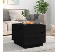 GeenYuu Table basse noire 40 x 50 x 35 cm en pin massif avec plateau de levage, grand espace de rangement, cadre stable, idéale pour le salon et les petites pièces