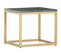 GeenYuu Table Basse Vert en Pierre véritable 40x40x35 cm avec Cadre en Fer Enduit de Poudre, Table d’appoint pour Salon séjour canapé, Surface Stable pour Boisson et décoration