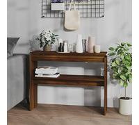 GeenYuu Table console marron aspect chêne 102 x 30 x 80 cm Table d'appoint moderne avec espace de rangement et support mural pour couloir, salon, bureau