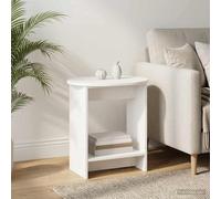 GeenYuu Table d'appoint blanche en bois 50 x 39,5 x 55 cm Table basse stable avec étagère pour salon, chambre à coucher, canapé et balcon, peu encombrante et polyvalente