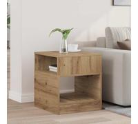 GeenYuu Table d'appoint en chêne artisanal - 40,5 x 40 x 45 cm - Table de chevet moderne avec espace de rangement pour salon, chambre à coucher - Table d'appoint polyvalente
