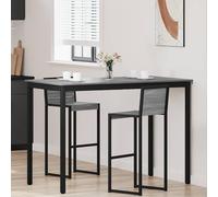 GeenYuu Table de Bar Debout Bois d'ingénierie, Plateau rectangulaire 150x80x105 cm, Cadre métal Robuste, Meuble pour Cuisine Salle à Manger séjour, idéal Repas dîner convivialité Famille