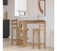 GeenYuu Table de bar murale en chêne artisanal, 102 x 45 x 103,5 cm, en bois dérivé du bois, table mange-debout moderne avec 2 compartiments de rangement, construction robuste, idéale comme table à