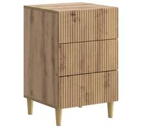 GeenYuu Table de chevet en chêne Artisan avec 3 tiroirs - 43 x 41 x 66,5 cm - Table de chevet avec espace de rangement pour chambre à coucher, salon, couloir et chambre d'enfant - Moderne scandinave