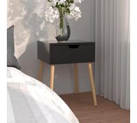 GeenYuu Table de chevet moderne en bois - Noir brillant - 40 x 40 x 56 cm - Table de chevet moderne avec un tiroir - Élégante table d'appoint pour magazines et livres