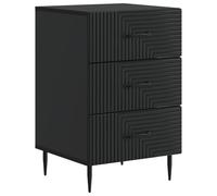 GeenYuu Table de chevet noire en bois avec 3 tiroirs 43 x 41 x 66,5 cm Table de chevet avec espace de rangement et étagère pour chambre à coucher, salon, couloir, moderne et scandinave