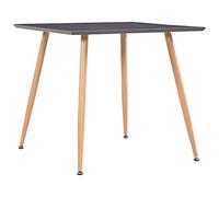 GeenYuu Table de Salle à Manger Gris et chêne 80,5x80,5x73 cm MDF avec Pieds Acier Robuste pour Cuisine séjour Salon Repas Famille invité