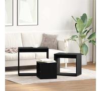 GeenYuu Table Nesting 3 pièces - Noir - Aspect chêne - Rectangulaire - Empilable - Table d'appoint - Design moderne - Peu encombrante - Polyvalente