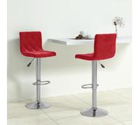 GeenYuu Tabourets de Bar en Velours Rouge Bordeaux Lot de 2 pivotants Hauteur réglable avec Dossier et Repose-Pied pour Cuisine comptoir Salle à Manger pub bistrot