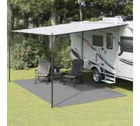 GeenYuu Tapis de Tente Anthracite en Polyester 5x3 m résistant UV avec revêtement Mousse PVC antidérapant pour Camping Bivouac Protection Sol auvent Toile abri