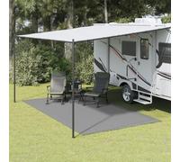 GeenYuu Tapis de Tente Anthracite en Polyester Mousse PVC 4,5x2,5 m pour Camping Bivouac abri Protection Sol auvent Toile moustiquaire Fixation Corde Piquet