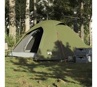 GeenYuu Tente de Camping à dôme 3 Personnes Vert Olive Polyester léger Portable avec moustiquaire Ventilation et Tapis de Sol pour randonnée Trekking Excursion
