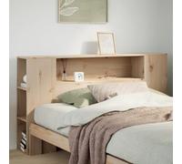 GeenYuu Tête de lit avec espace de rangement 135 cm, en pin massif non traité, autoportante, robuste, avec 7 compartiments, peu encombrante pour chambre à coucher