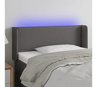 GeenYuu Tête de lit LED grise - 83 x 16 x 78/88 cm - En cuir synthétique - Hauteur réglable - Intensité variable - Bande LED USB découpable - Pour lit, chambre à coucher, design moderne
