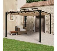 GeenYuu Tonnelle avec Toit à persienne réglable 3x3 m en Aluminium et Tissu Polyester Taupe pour Jardin terrasse Piscine Ombre et Protection Contre Soleil et Pluie