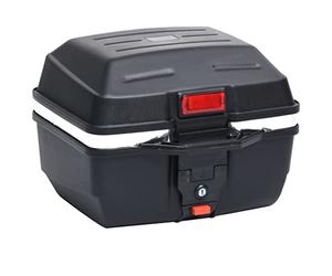 GeenYuu Top Case Moto 24L Fermeture Rapide Imperméable Verrouillable Noir Matériau PP 41.5x37x31.5cm avec Réflecteur Espace de Rangement pour Casque Accessoires Voyage Tour