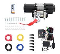GeenYuu Treuil électrique 12 V 4500 lbs 2040 kg avec télécommande, câble en acier, plaque de base, crochet pour tout-terrain, bateau, quad, ATV, tracteur, atelier, garage, industrie, chantier