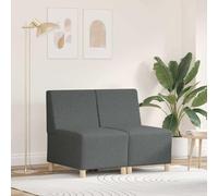 GeenYuu Unité de Sofa modulaire sans accoudoirs 2 pcs Gris foncé Tissu Polyester Mousse Confortable 55x55 cm canapé modulable pour Salon séjour détente et Repos