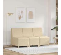 GeenYuu Unité de Sofa modulaire sans accoudoirs crème en Tissu Polyester Respirant 3 pièces avec Mousse Confortable pour Salon séjour Bureau détente et Lecture