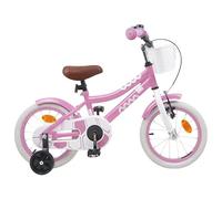 GeenYuu Vélo Enfants 16 Pouces Cadre Acier Rose Clair avec Guidon Selle réglables Frein sécurité idéal Balade Route Chemin 4-6 Ans 105-120 cm léger 10,7 kg avec Sonnette Garde-Boue