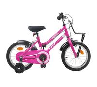 GeenYuu Vélo pour Enfants 14 Pouces en Acier Rose et Noir avec Frein étrier, Tube de Selle Ajustable, Cadre Robuste, idéal pour 3-5 Ans, Balade en Plein air et Apprentissage