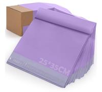 GeeRic 100 PCS Enveloppes d'Expédition en Polyéthylène, 25 x 35 cm Résistantes avec Bande Autocollante pour Vêtements, Grandes Enveloppes d'Expédition pour Petites Entreprises, Violet
