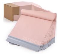 GeeRic 100 PCS Enveloppes d'Expédition en Polyéthylène, 25 x 35 cm Résistantes avec Bande Autocollante pour Vêtements, Grandes Enveloppes d'Expédition pour Petites Entreprises, Rose
