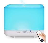 GeeRic Diffuseur d'arômes 600 ML, Humidificateur d'air ultrasonique, Purificateur d'air à arrêt Automatique pour Chambre, Nébuliseur pour Spa et Yoga, Blanc