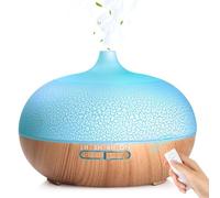 GeeRic Diffuseur d'huiles essentielles 550 ML, Humidificateur à Ultrasons 7 Couleurs LED Purificateur d'air Silencieux Diffuseur d'arôme Nébuliseur pour Huiles Parfumées pour la Maison Bois Clair