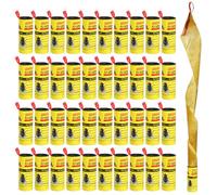 GeeRic Lot de 50 Bandes de Papier Anti-Mouches, Pièges Collants en Ruban Anti-Mouches, Attrape-Mouches, Appât Intérieur pour Mouches des Fruits, Moucherons, Insectes, Ravageurs, Moustiques Jaune