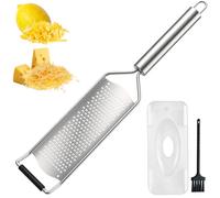 GeeRic Rappe a Fromage Manuelle 3PCS Zesteur d'Agrumes Inox, Rape Chocolat avec Capot de Protection et Brosse pour Agrumes Parmesan Gingembre pour Épices, Gingembre, Légumes, Noix de Muscade, Truffe