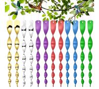 GeeRic Répulsif Anti-Oiseaux Réfléchissant, 12 Tiges Spirales pour Jardin Extérieur, Tiges de Contrôle des Oiseaux pour Effrayer Visuellement