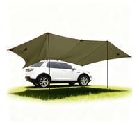 GEERTOP 3,5 x 5,8 m Store Auto Voile d'Ombre, Etanche 3000 mm Grand Auvent Latéral Auto avec 2 Bâtons, Toit Anti-Solaire Hydrofuge pour Camping Auto, caravanes, Camping Car, Auvent Fourgon
