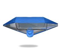 Geertop Hamac d'extérieur 3 en 1 avec bâche de Protection Solaire, Imperméable et Durable en Nylon avec Filet Anti-moustiques, Double Couchage, équipement de Camping pour Randonnée (Bleu)