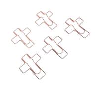 GEERYZHE 10 Pièces Pinces à Stylo en Métal en Acier Inoxydable or Rose, Porte-stylos Trombones pour Cahiers et Papiers, Pince de Fournitures de Bureau pour l'organisation de la Papeterie Scolaire