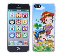 GEERYZHE Apprenez l'espagnol, Baby English Learning Machine Pocket Speech for Toddlers Learning Toys with Music Light Touch Screen Mobilephone Toy (Black)