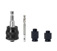 GEERYZHE Arbre de Scie Cloche à Changement Rapide avec Foret et Connecteur 2 Pièces, Mandrin de Scie Cloche Efficace pour le Travail du Bois, le Métal, le Plastique - Système d'éjection Rapide,