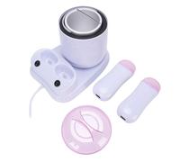 GEERYZHE Chauffe-cire Roll-on Anti-brûlure 3 en 1 avec Pot Amovible à Double Cartouche, Chauffage D'épilation Domestique 180 W pour épilation Complète du Corps, Couvercle Transparent (Prise UE 220V)