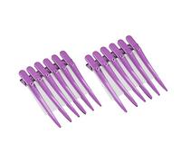 GEERYZHE Clips de Cheveux pour Coiffage, 12pcs 9cm Couleur épingles à Cheveux en Acier Clips de Poignées pour Section Chargés Canard avec Ressort Haute Tension Salon et Coiffure Maison (Rose rouge)