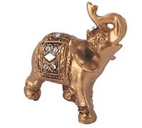 GEERYZHE Décor d'éléphant doré, Figurines d'éléphant Porte-Bonheur Feng Shui, Statues d'éléphant, Décoration d'intérieur, éléphant Thaïlandais avec Trompe Tournée vers Le Haut,