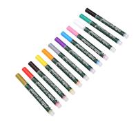 GEERYZHE Ensemble de Stylos Nail Art 12 Couleurs pour la Peinture des Ongles à Séchage Rapide, Marqueur de Conception d'Ongles en Acrylique avec Pointe Fine pour le Dessin Professionnel du Nail Art
