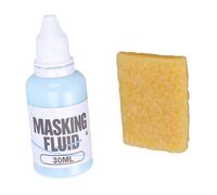 GEERYZHE Fluide de Masquage Aquarelle Bleu - Formule à Séchage Rapide et Facile à Décoller avec Gomme, Médium de Masquage Artistique Professionnel pour la Peinture et l'illustration à la Gouache,