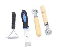 GEERYZHE Kit d'Outils de Réparation de Pneus avec Rouleaux de Patch de 6 Mm et 12 Mm, Grattoir de Doublure Intérieure, Pelle de Nettoyage - Outils à Manche en Bois Durable pour l'entretien des